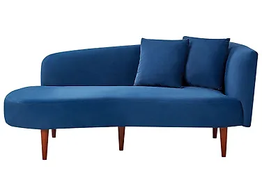 Chaise Longue Côté Gauche En Velours Beige LANNILS