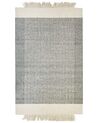 Teppich Wolle grau / cremeweiß 140 x 200 cm Kurzflor TATLISU_850051
