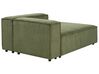 Right Hand 5 Seater Modular Jumbo Cord Corner Sofa Green APRICA_895785