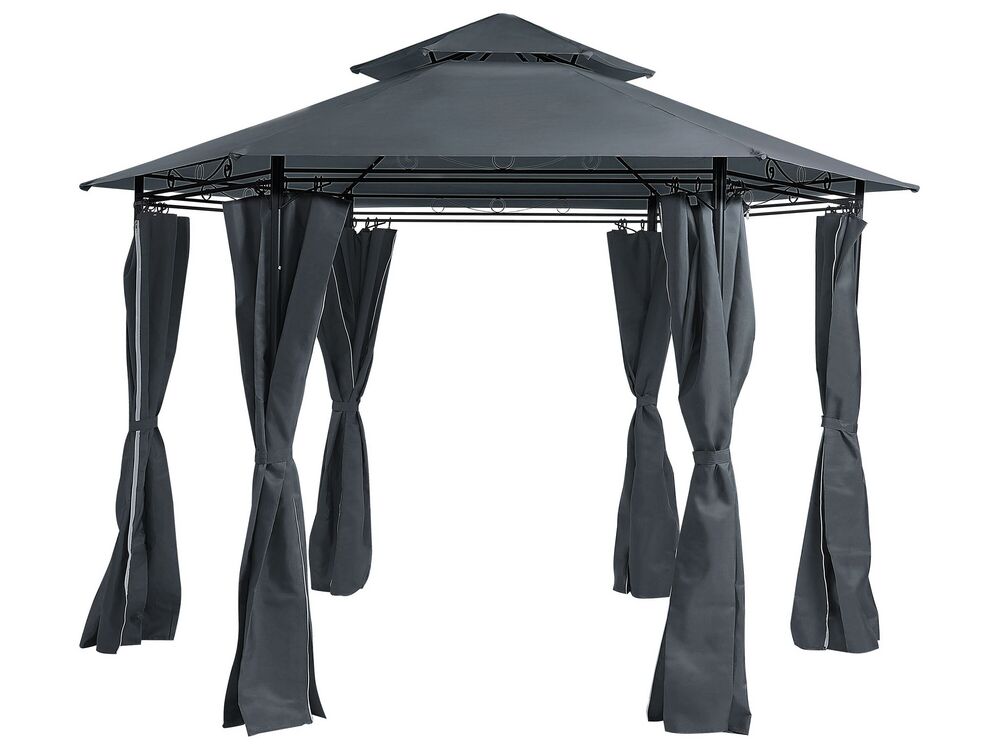 Pavilion de grădină PORTEL 350 cm 350 cm Metal Gri grafit