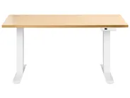 Biurko regulowane elektrycznie DESTINES 120 cm 72 cm Jasny brąz/ biały_1000293
