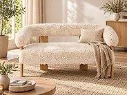 Sofa 2-Sitzer ILBRO Webpelz Cremeweiss / Hellbraun_1175225