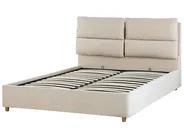 Ottoman Bed BATILLY Velvet Light Beige 140 x 200 cm (EU Double)_830085
