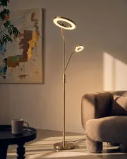 Lampa podłogowa LED AFTON Metal Mosiężny_1145493