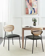 Lot de 2 chaises de salle à manger MAYETTA Métal Vert foncé_1175950