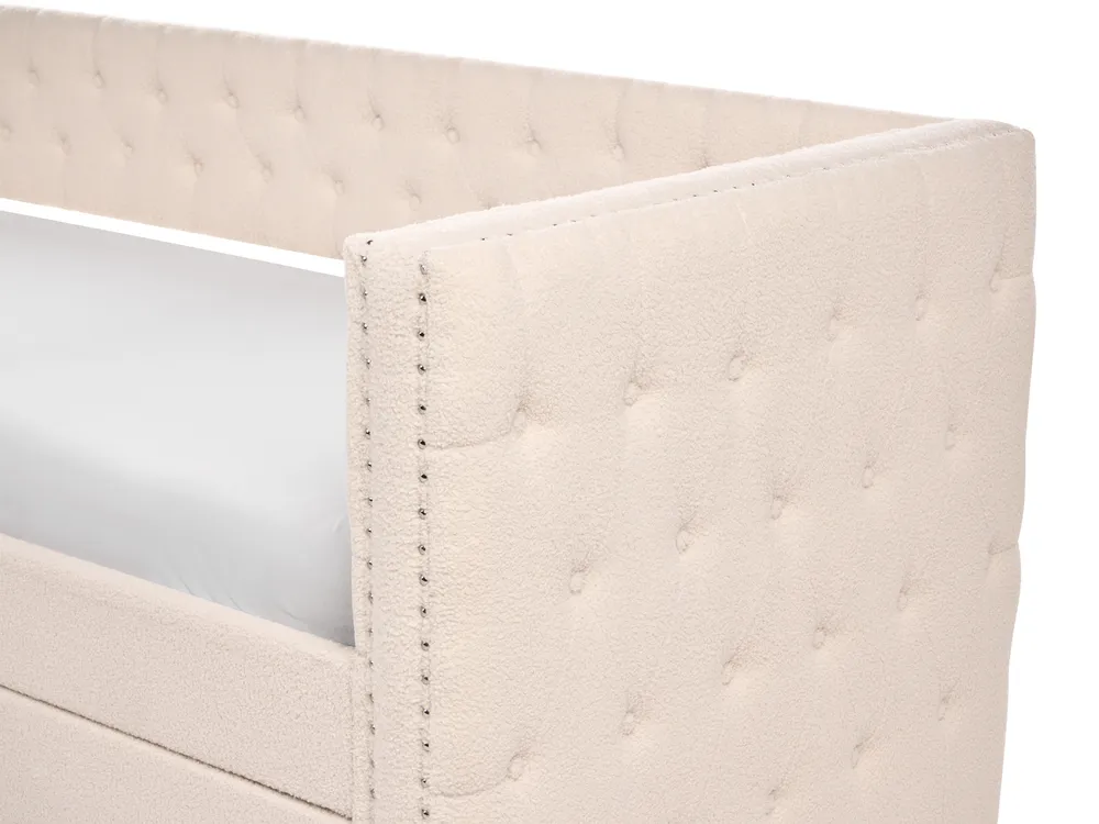 Trundle Bed Boucle GASSIN 90 x 200 cm (EU Single) Light Beige_1118932