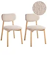 Set of 2 Dining Chairs MILLS Boucle Light Brown/ Light Beige