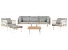 Lounge Set Aluminium weiß 5-Sitzer Auflagen grau mit Tisch Ottomane SENISE_928201