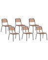 Lot de 6 chaises de jardin en bois d'acacia clair VALLESE_932843