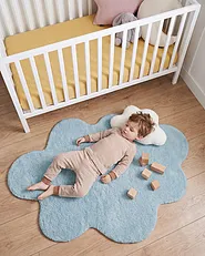 Tappeto per bambini HODKA  Azzurro 80 x 120 cm Cotone con cuscino_1135125
