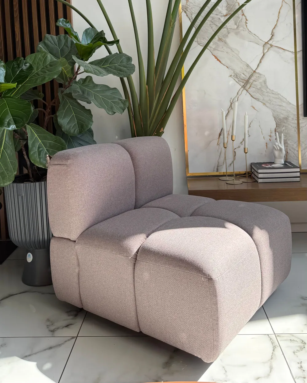 Module fauteuil MAKSABERG Tissu Taupe_1174007