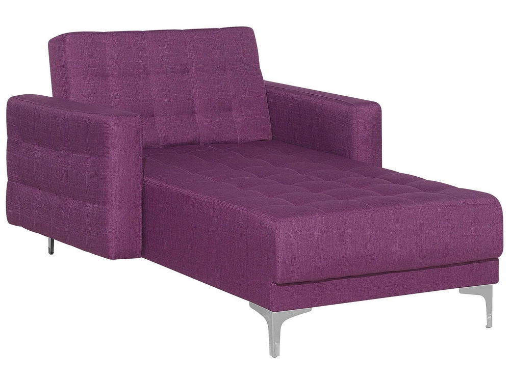 Fabric Chaise Lounge Purple ABERDEEN Beliani