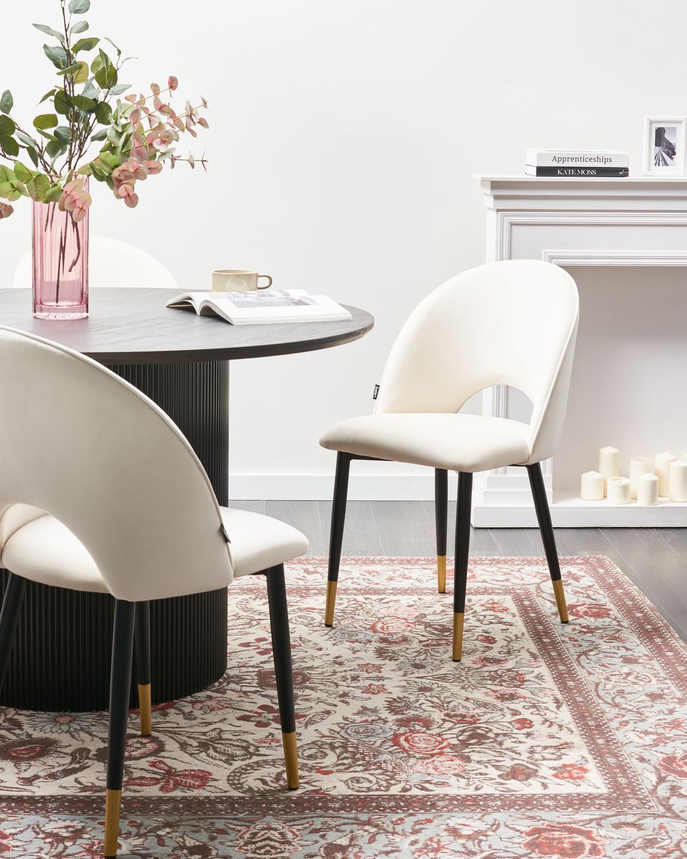 Set de 2 scaune dining MAGALIA Catifea Bej deschis