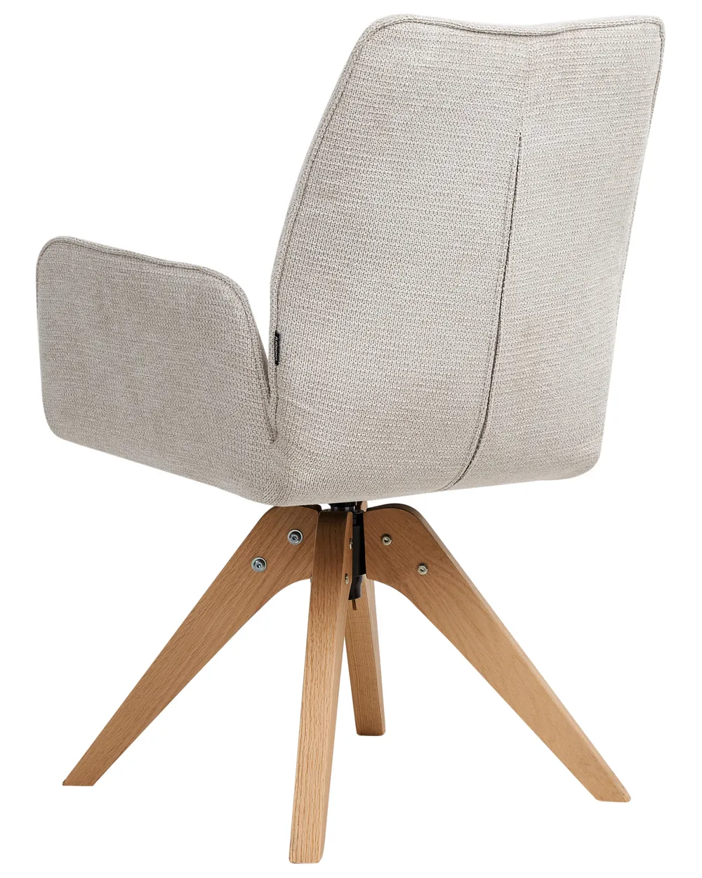 Dining Chair Swivel MOKENA Faux Linen Light Beige_965240