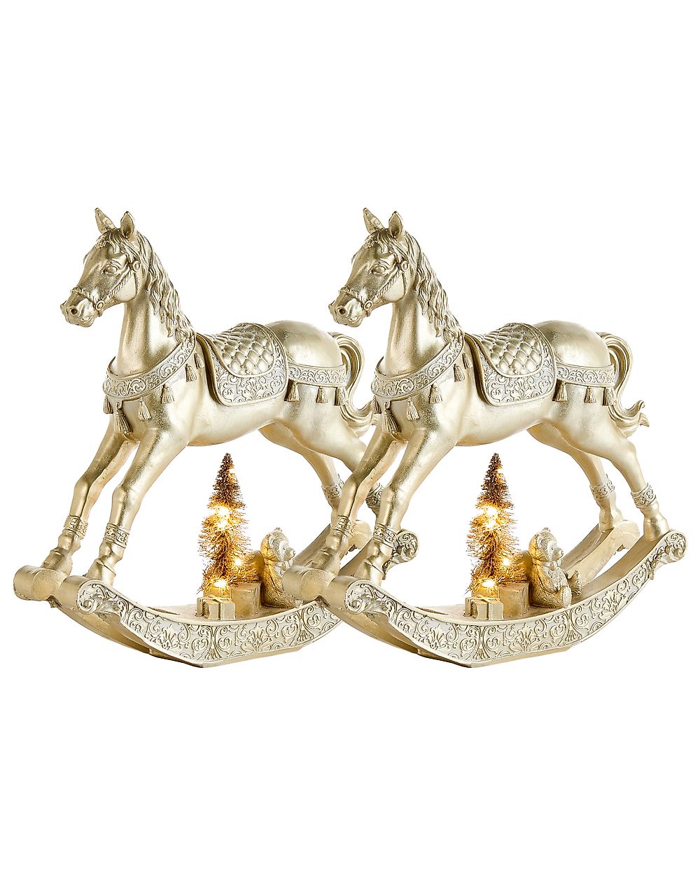 Set di 2 decorazioni natalizie LED YPPARI 30 cm Oro