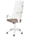 Otočná kancelářská židle z umělé kůže bílá a hnědá GRANDIOSE_903303