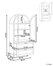 Glass Display Cabinet LACHINE 80 cm Light Brown_1124756