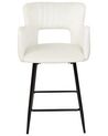 Zestaw 2 krzeseł barowych welurowy biały SANILAC_912668
