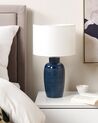 Lampada da tavolo ceramica blu marino e bianco 56 cm PERLIS_844188