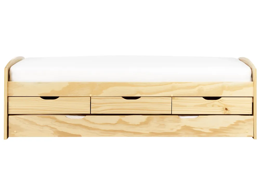 Trundle Bed Pine Wood PETIVILLE 90 x 200 cm (EU Single) Light Brown_939657