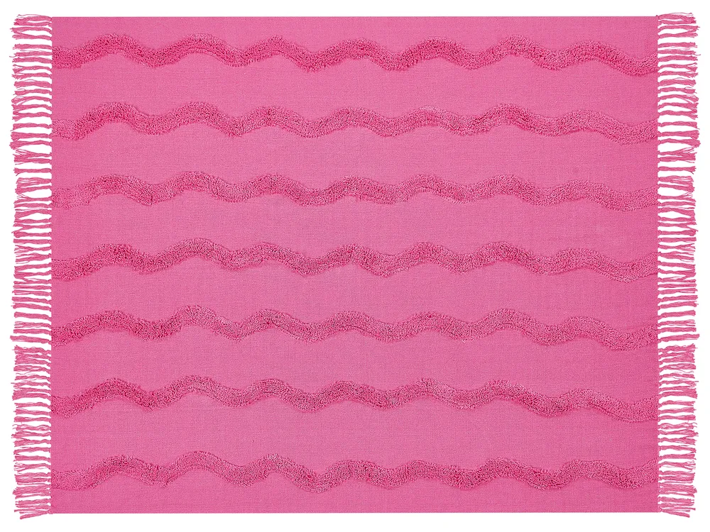 Blanket KHARI Cotton 125 x 150 cm Pink_839577