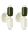 Conjunto de 2 lámparas de pared TOPI Metal Blanco crema