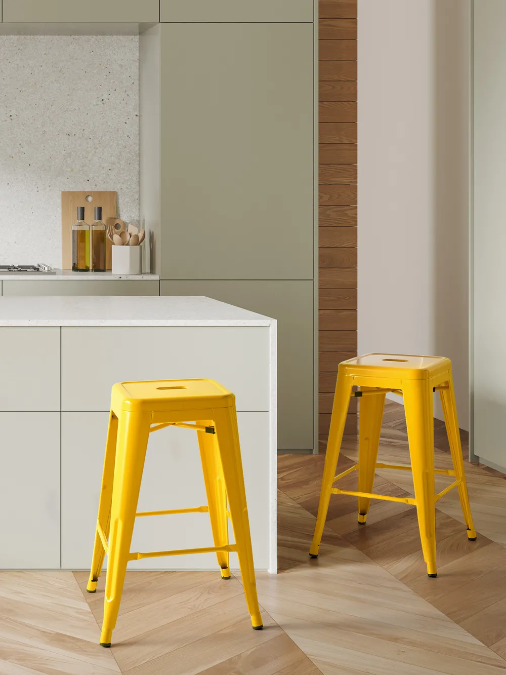Set di 2 sgabelli da bar CABRILLO Metallo Giallo_701261