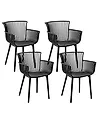 Set of 4 Garden Chairs PESARO Black