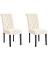 Set of 2 Dining Chairs VELVA Fabric Light Beige