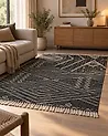 Rug KHENIFRA Black 160 x 230 cm Cotton