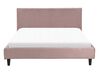 Łóżko welurowe 140 x 200 cm różowe FITOU_900387