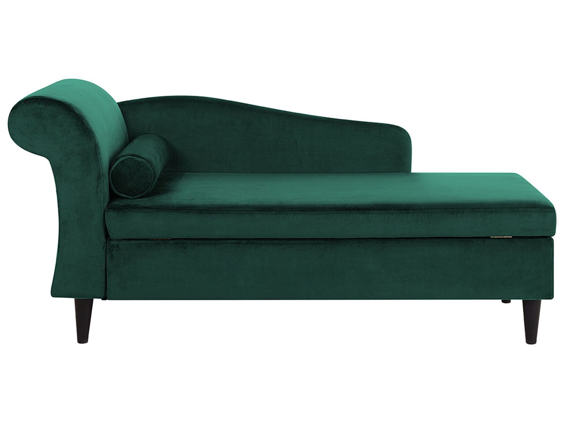 Chaise longue fluweel smaragdgroen linkszijdig LUIRO_768745