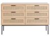 Rattan 6 Drawer Chest Light Wood PASCO_928470