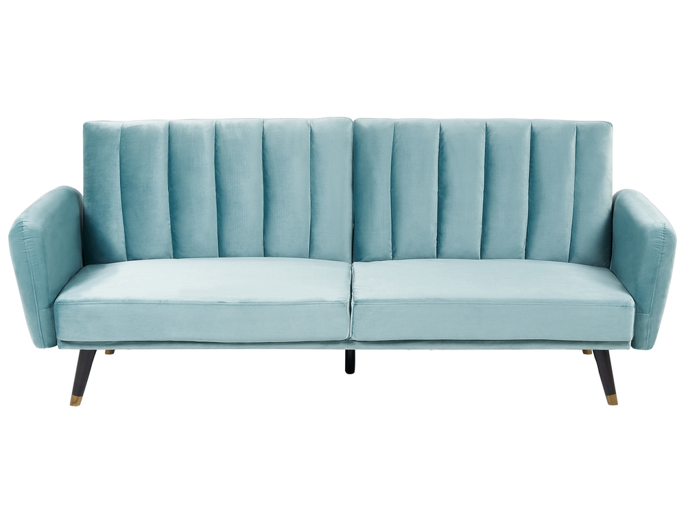Velvet Sofa Bed Light Blue VIMMERBY Beliani