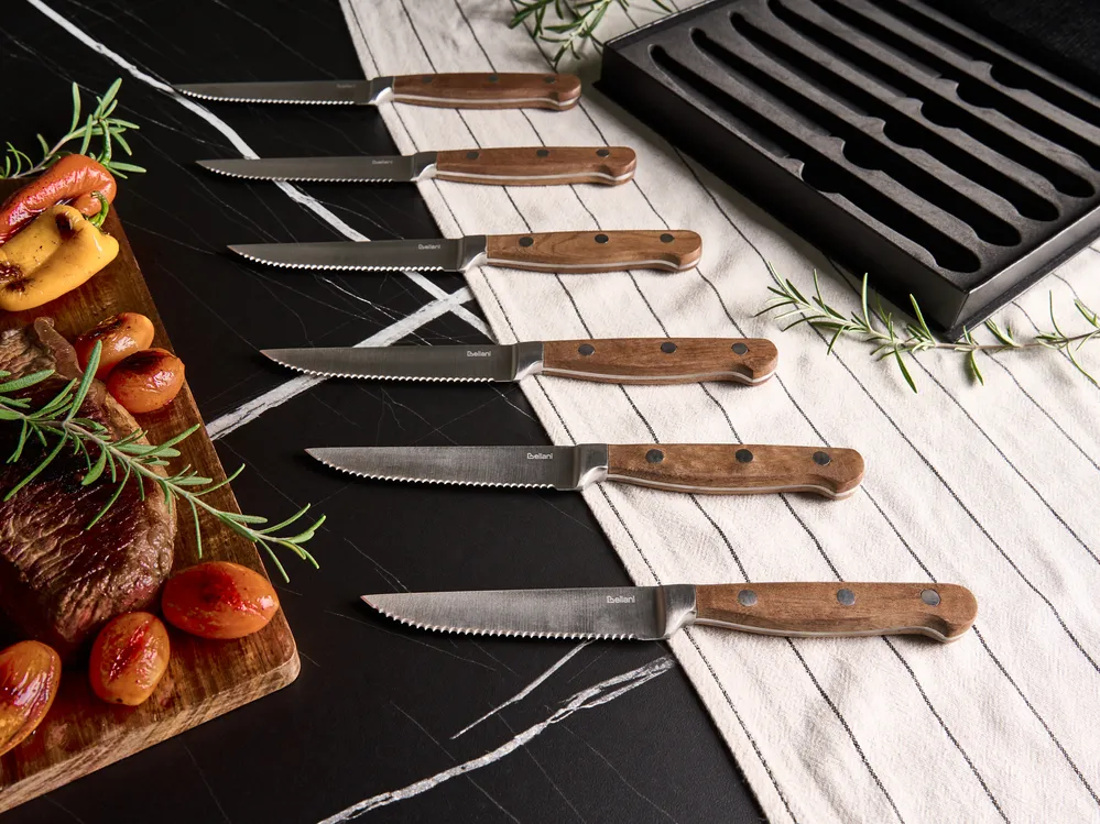 MAGNANI Set 6 Coltelli Da Bistecca In Acciaio Inox - Lama Seghettata 1,5 Mm, Design Italiano - 4