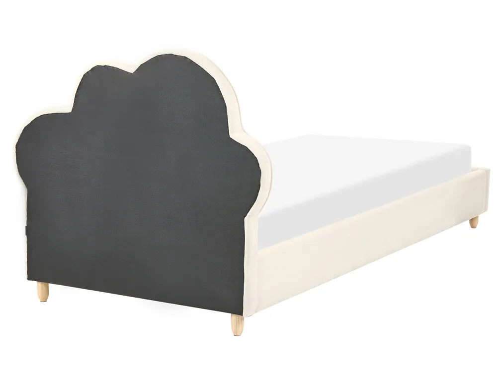 Kids Bed Cloud Velvet BELLEVUE 90 x 200 cm (EU Single) Light Beige_984326