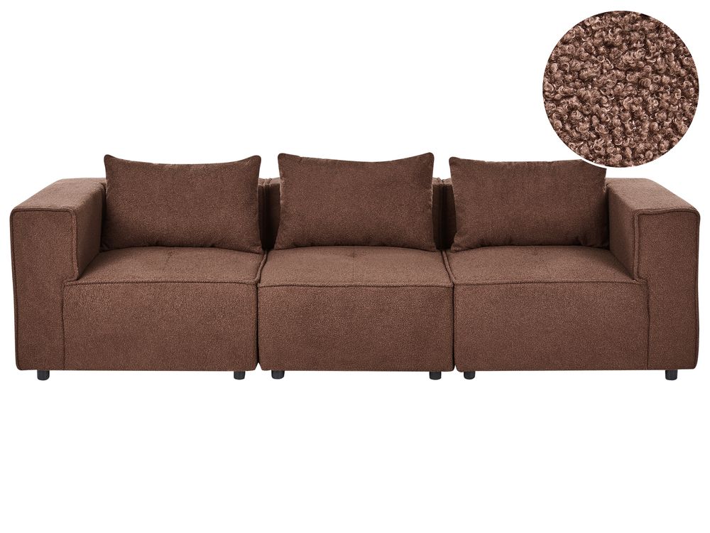 Sofa modułowa dla 3 osób AXEBO Boucle Brązowy