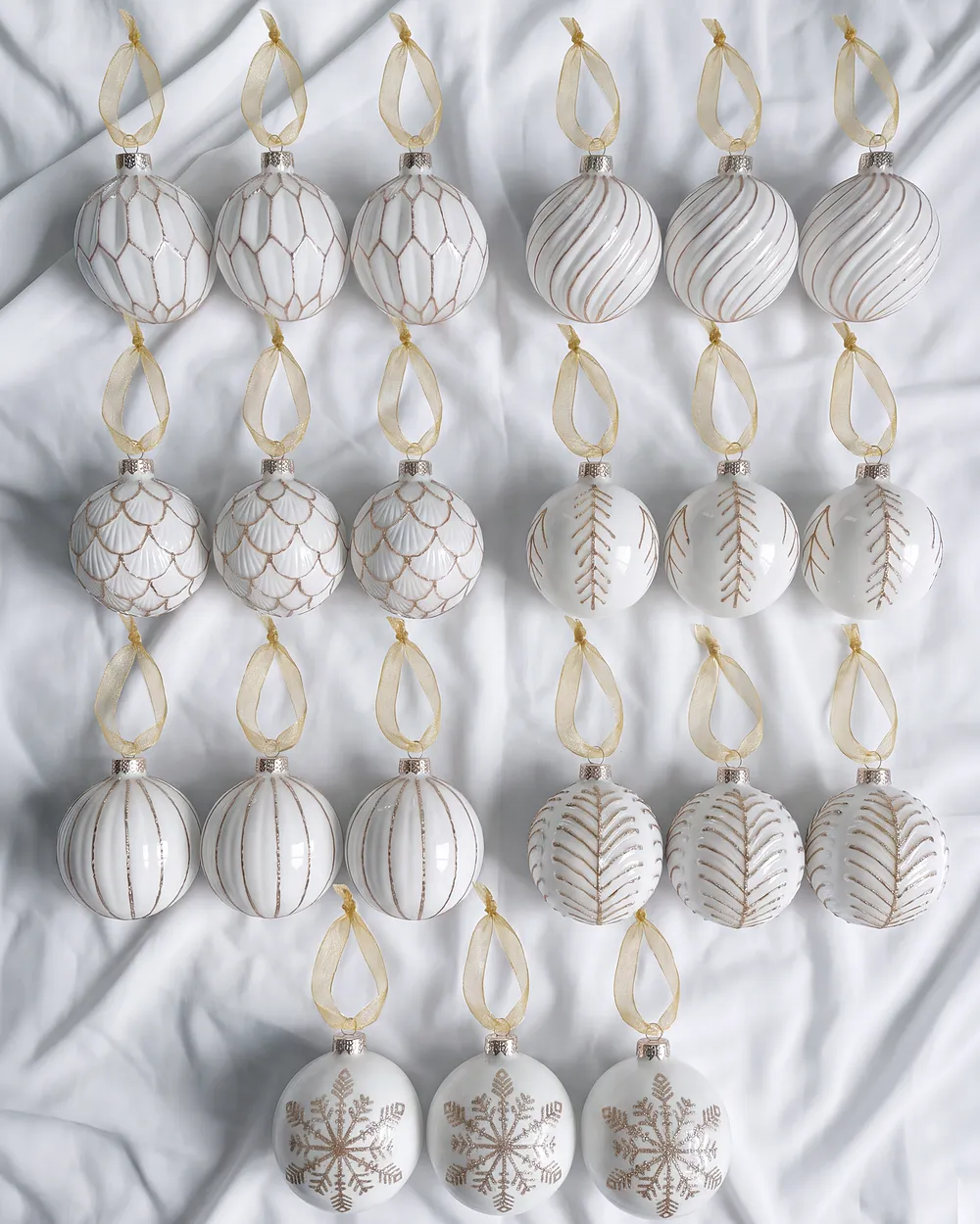 Conjunto de 21 bolas de Navidad FROSTGLOW Vidrio Blanco