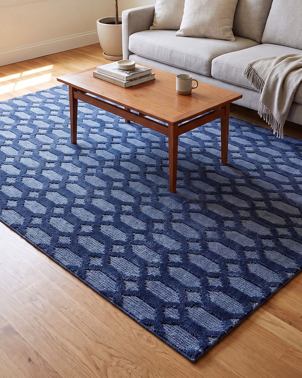 Teppich ADATEPE Marineblau 140 x 200 cm Viskose