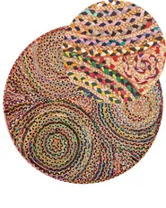 Rug YENICE Multicolour ø 140 cm Jute_757760