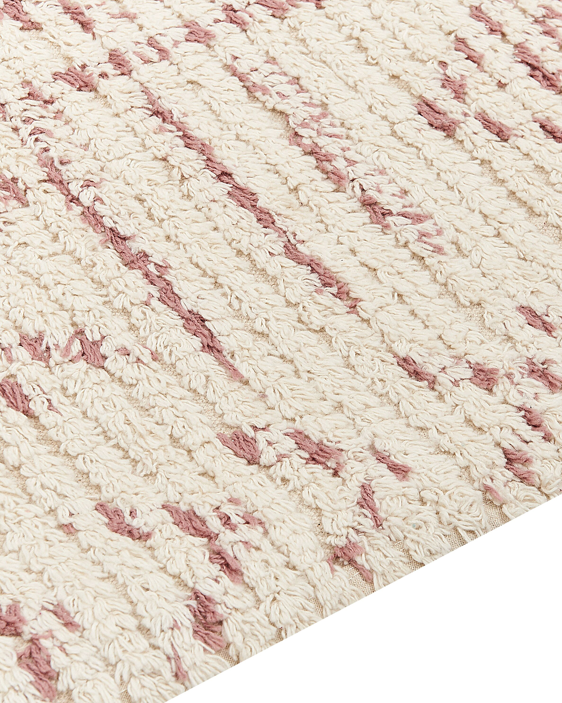 Tapete de algodão creme e rosa 140 x 200 cm EDIRNE_839290