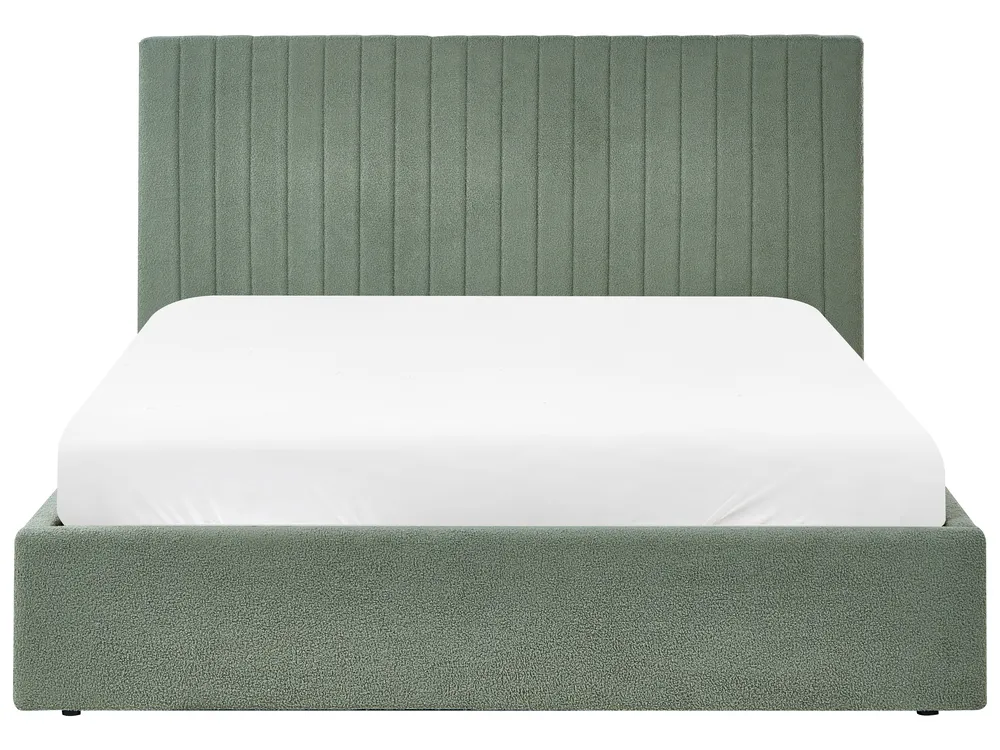 Ottoman Bed VION Boucle Green 160 x 200 cm (EU King Size)_1042760
