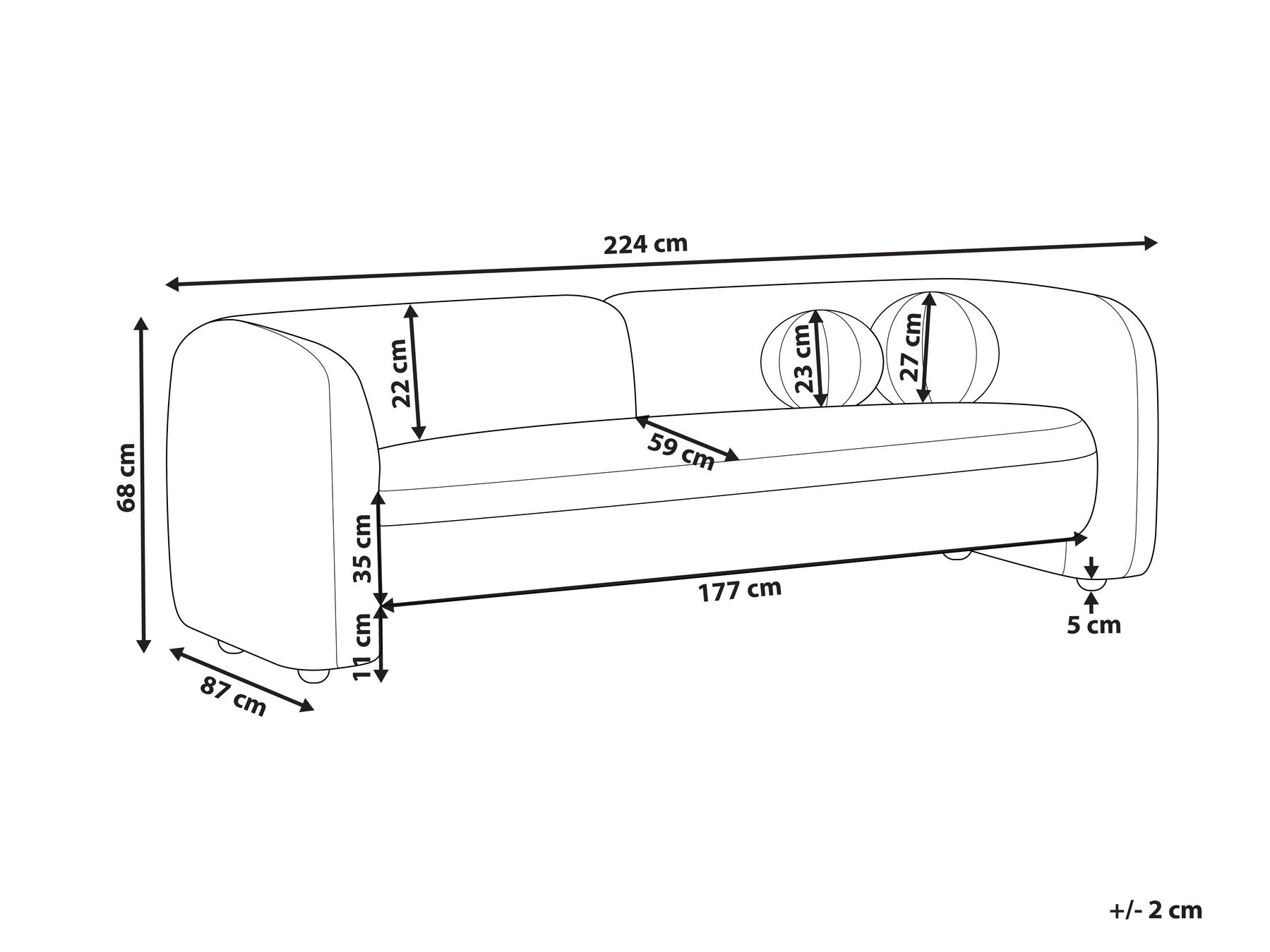 3 Seater Boucle Sofa White LEIREN_886722