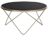 Coffee Table MERIDIAN Tempered Glass Black/ Gold_758948