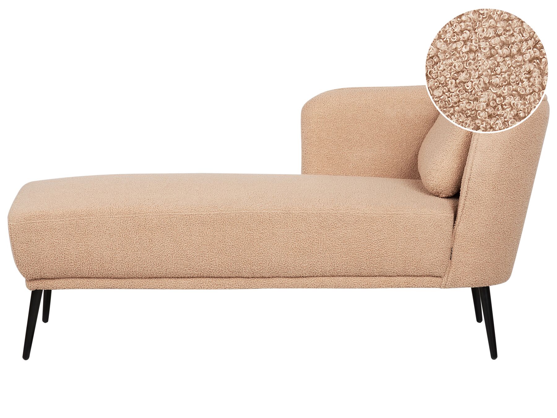 Chaise longue de bouclé marrón claro derecho ARTHEZE _930173