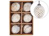 Set of 6 Glass Baubles Off-White LAITON_899335