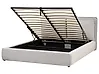 Ottoman Bed BAJONNA Fabric Light Grey 160 x 200 cm (EU King Size)