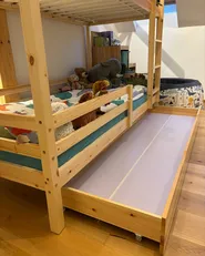 Bunk Bed with Drawers GIRGOLS Pine Wood Light Brown 90 x 200 cm (EU Single) with Storage_1039444