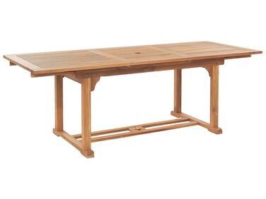 Tavolo da giardino legno chiaro 160/220 x 90 cm JAVA