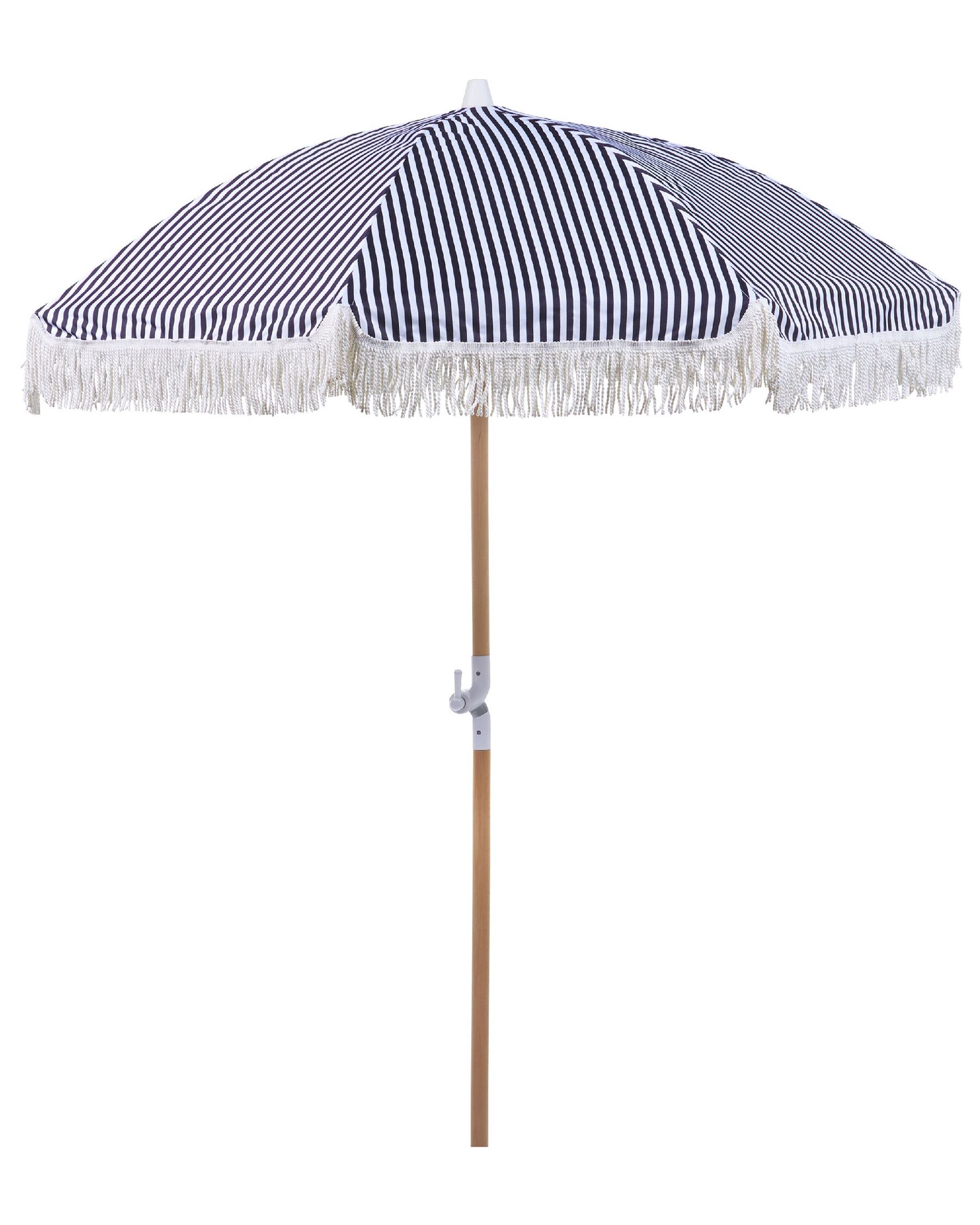 Garden Market Parasol ⌀ 1.5 m Black and White MONDELLO_848568